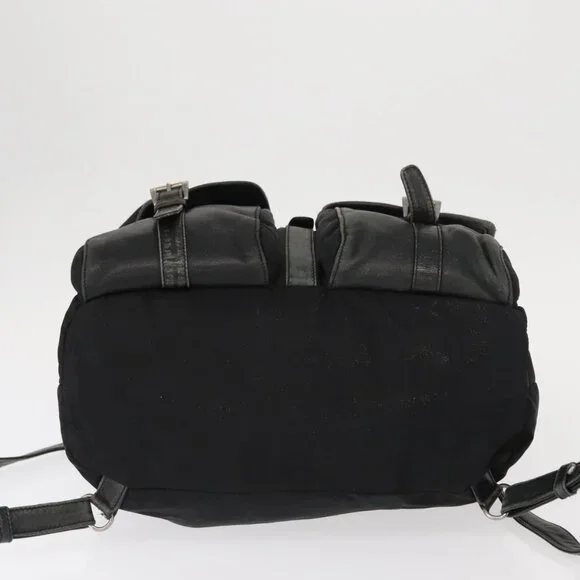 PRADA Backpack Nylon Leather Black Silver Auth 151999 - Picture 6 of 16